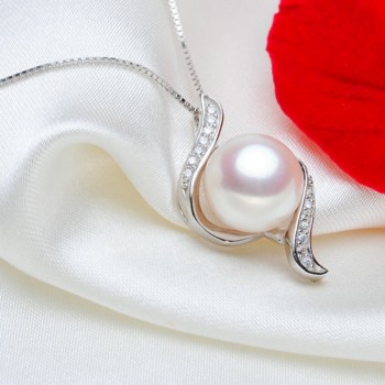 Natural freshwater pearl pendant necklace wedding for women,genuine pearl pendant silver 925 chain fine jewelry girl gifts