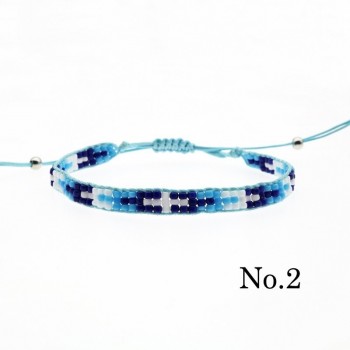 Bohemian Bracelet Handmade Friendship Braided Rope Cotton Weave Chain Of Rice Beads Unique Color Mixed Beaded Bracelets Imports