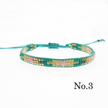 Bohemian Bracelet Handmade Friendship Braided Rope Cotton Weave Chain Of Rice Beads Unique Color Mixed Beaded Bracelets Imports