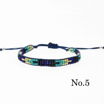 Bohemian Bracelet Handmade Friendship Braided Rope Cotton Weave Chain Of Rice Beads Unique Color Mixed Beaded Bracelets Imports