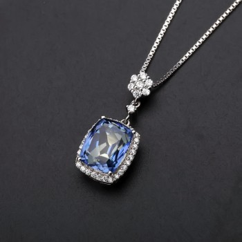 Gems Ballet 3.66Ct Natural Iolite Blue Mystic Quartz Gemstone Pendant Necklace 925 Sterling Silver Fine Jewelry For Women
