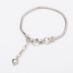 10pcs Fashion Women European silver Snake chain Lobster clasp Bracelet charm chain fit European jewelry Bead diy   js653
