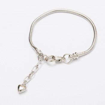 10pcs Fashion Women European silver Snake chain Lobster clasp Bracelet charm chain fit European jewelry Bead diy   js653