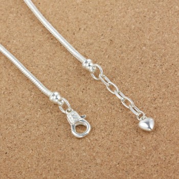 10pcs Fashion Women European silver Snake chain Lobster clasp Bracelet charm chain fit European jewelry Bead diy   js653