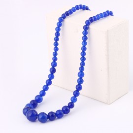 Artilady Blue Color Natural Crystal Stone Pendant Necklace Fashion For Women Jade Bead Chain Jewelry Power Necklace Dropshipping