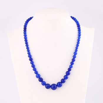 Artilady Blue Color Natural Crystal Stone Pendant Necklace Fashion For Women Jade Bead Chain Jewelry Power Necklace Dropshipping