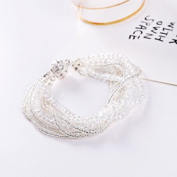 Hot Multi-layer Elastic Bracelets amp; Bangles Black Silver Color Disco Ball Bracelet Magnetic Snap Pulseira Femininas gifts