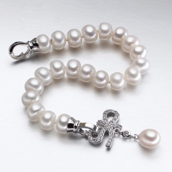Fashion Wedding Freshwater button Pearl Bracelet for Women Real Natural Pearl Bracelets Girl Best Gift Birthday Top Quality