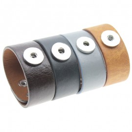 New Arrival Snap Leather Bracelet Vintage Genuine Button Snap Bracelets Fit 18MM Snap Jewelry