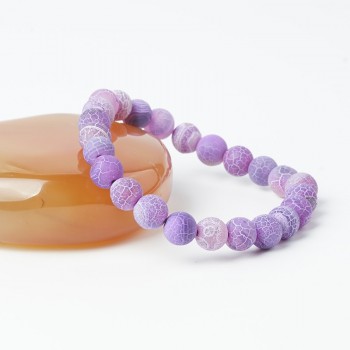 TopGoods Natural Weathering Agate Bracelet Purple Bead Stone Antique Charms Bracelet Gift for Women Gemstone Jewelry Bracelets
