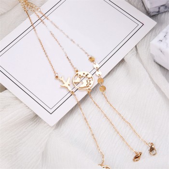 GIVVLLRY Gold Metal Sequins Chain Bracelets for Women Minimalist Creative Metal World Map Airplane Charm Bracelets Set Jewelry