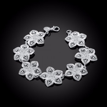 LEKANI hot sale 925 Sterling Silver Plum bracelet beautiful flowers for women classic high- quality fine jewelry