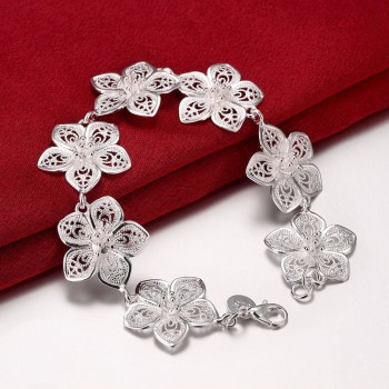 LEKANI hot sale 925 Sterling Silver Plum bracelet beautiful flowers for women classic high- quality fine jewelry