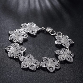 LEKANI hot sale 925 Sterling Silver Plum bracelet beautiful flowers for women classic high- quality fine jewelry