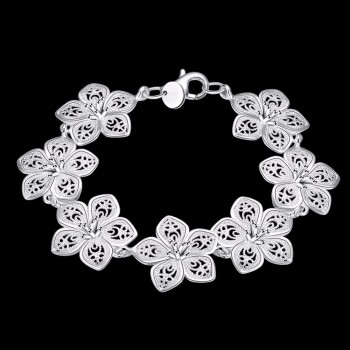 LEKANI hot sale 925 Sterling Silver Plum bracelet beautiful flowers for women classic high- quality fine jewelry