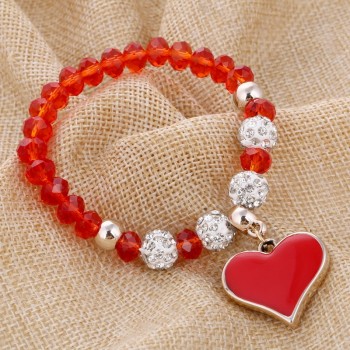 ZOSHI Romantic Vintage Bracelets For Women Heart Pendant Bracelets with bling crystal Beads Fit Pan Bracelets Jewelry