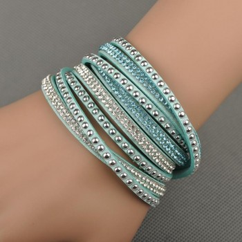 Lokaer Free Shipping Hot Sale Wholesale Fashion Wrap Bracelet Multilayer Bracelets 6 Colors To Choose For Women Gift WRBR-003