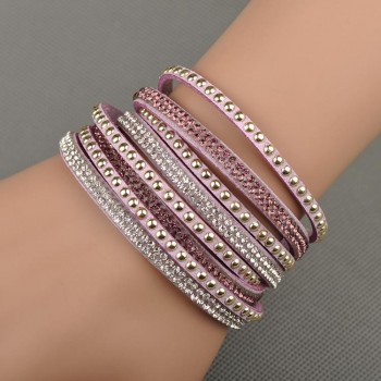 Lokaer Free Shipping Hot Sale Wholesale Fashion Wrap Bracelet Multilayer Bracelets 6 Colors To Choose For Women Gift WRBR-003