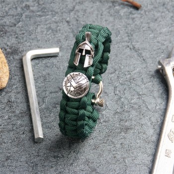 Outdoor Survival Men Bracelet Spartan Helmet Umbrella Rope Bracelets Pulseira Luxury Handmade Rope Bracelet Retro Ladies Jewelry