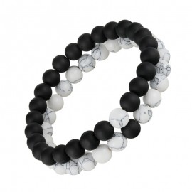 Hot Sale Distance Bracelet White amp; Black Yin Yang Beads Bracelet for Women Men Couples Valentines Day Jewelry Gifts