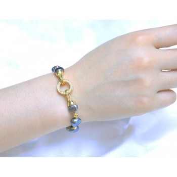 BaroqueOnly High Quality Natural Freshwater Pearl Bracelets ROUND CLASP mixed-colour irregular Pearl Jewelry customizable