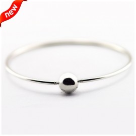 100% 925 Sterling Silver Jewelry Essence Collection Bracelet Argent Sterling-Silver-Jewelry Round Clasp Charms Bangles for Women