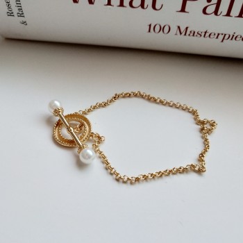 925 sterling silver gold color pearl buckle bracelets fashion elegance design bracelets wild 2018 charm women fine jewelry gift