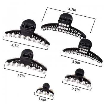 M MISM Hot Sales Fashion Shiny Crystal Headwear Fashion Rhinestone Hair Pins Crab Claws Jaw Clamp Hair Clips For Women Barrette