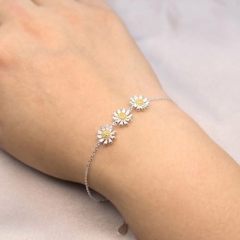 LARGERLOF 925 Sterling silver Bracelet Women Bracelet Silver Handmade Fine Jewelry Flower Chains Link bracelets  BR49003
