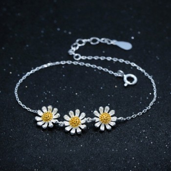 LARGERLOF 925 Sterling silver Bracelet Women Bracelet Silver Handmade Fine Jewelry Flower Chains Link bracelets  BR49003