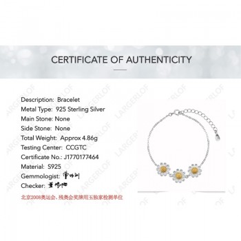 LARGERLOF 925 Sterling silver Bracelet Women Bracelet Silver Handmade Fine Jewelry Flower Chains Link bracelets  BR49003