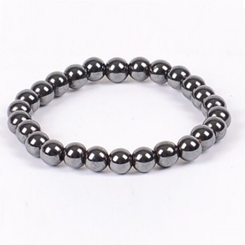 1Pc Weight Loss Round Black Stone Magnetic Therapy Bracelet Health Care Magnetic Hematite Stretch Bracelets For Men Women 2018