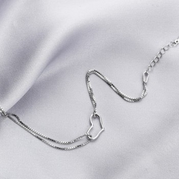 OMHXZJ Wholesale Personality Fashion OL Woman Girl Party Wedding Gift White Hollow Heart 925 Sterling Silver Bracelet BR38