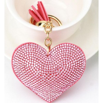 Fashion Car Play Full Crystal Rhinestone Heart Key Chain Bling Gold Silver Chain Keychain Bag Car Hanging Pendant Jewelry
