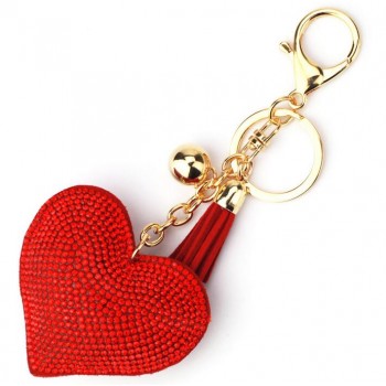 Fashion Car Play Full Crystal Rhinestone Heart Key Chain Bling Gold Silver Chain Keychain Bag Car Hanging Pendant Jewelry