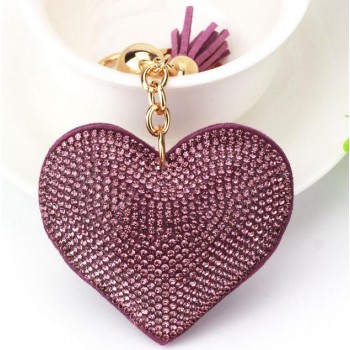 Fashion Car Play Full Crystal Rhinestone Heart Key Chain Bling Gold Silver Chain Keychain Bag Car Hanging Pendant Jewelry