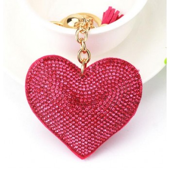 Fashion Car Play Full Crystal Rhinestone Heart Key Chain Bling Gold Silver Chain Keychain Bag Car Hanging Pendant Jewelry
