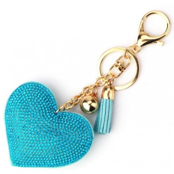 Fashion Car Play Full Crystal Rhinestone Heart Key Chain Bling Gold Silver Chain Keychain Bag Car Hanging Pendant Jewelry