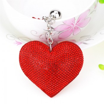 Fashion Car Play Full Crystal Rhinestone Heart Key Chain Bling Gold Silver Chain Keychain Bag Car Hanging Pendant Jewelry