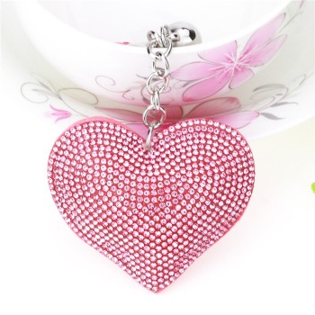 Fashion Car Play Full Crystal Rhinestone Heart Key Chain Bling Gold Silver Chain Keychain Bag Car Hanging Pendant Jewelry