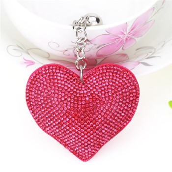 Fashion Car Play Full Crystal Rhinestone Heart Key Chain Bling Gold Silver Chain Keychain Bag Car Hanging Pendant Jewelry