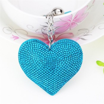 Fashion Car Play Full Crystal Rhinestone Heart Key Chain Bling Gold Silver Chain Keychain Bag Car Hanging Pendant Jewelry