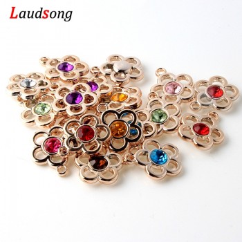50Pcs Rose Gold Silver Color Acrylic Drill Heart Charm Pendants For Jewelry Making Bracelet necklace Accessories Findings