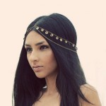 Classic Mutilayer Gold  Hair Jewelry Round  Sequins Head Chain  Fashion Head Jewelry For Women Headband  T023