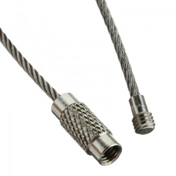 10pcs Screw Locking Stainless Steel Wire Keychain Cable Rope Key Holder Keyring Key Chain Rings Cable Outdoor Hiking Keychains