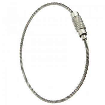 10pcs Screw Locking Stainless Steel Wire Keychain Cable Rope Key Holder Keyring Key Chain Rings Cable Outdoor Hiking Keychains