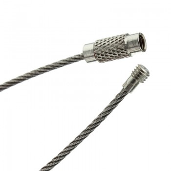 10pcs Screw Locking Stainless Steel Wire Keychain Cable Rope Key Holder Keyring Key Chain Rings Cable Outdoor Hiking Keychains