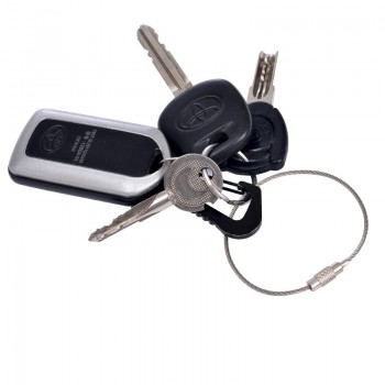 10pcs Screw Locking Stainless Steel Wire Keychain Cable Rope Key Holder Keyring Key Chain Rings Cable Outdoor Hiking Keychains