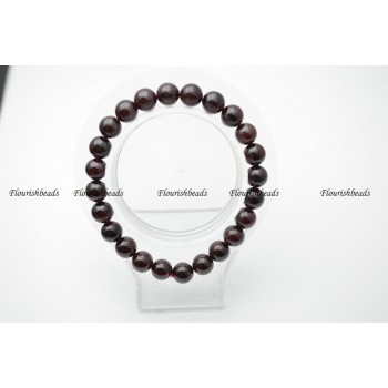 8mm Natural Garnet Stone Round Beads Elastic Line Beaded Bracelets Fashion Woman Jewelry