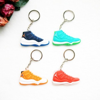 17 Color Mini Silicone Jordan 11 Keychain Bag Charm Woman Men Kids Key Ring Gifts Sneaker Key Holder Accessories Shoes Key Chain
